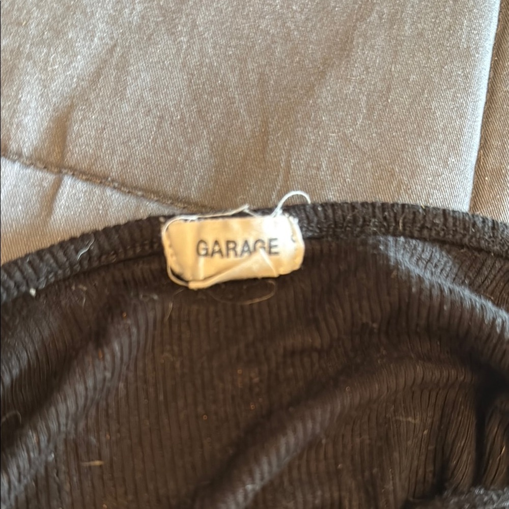 Garage Black Ribbed Knit Top
